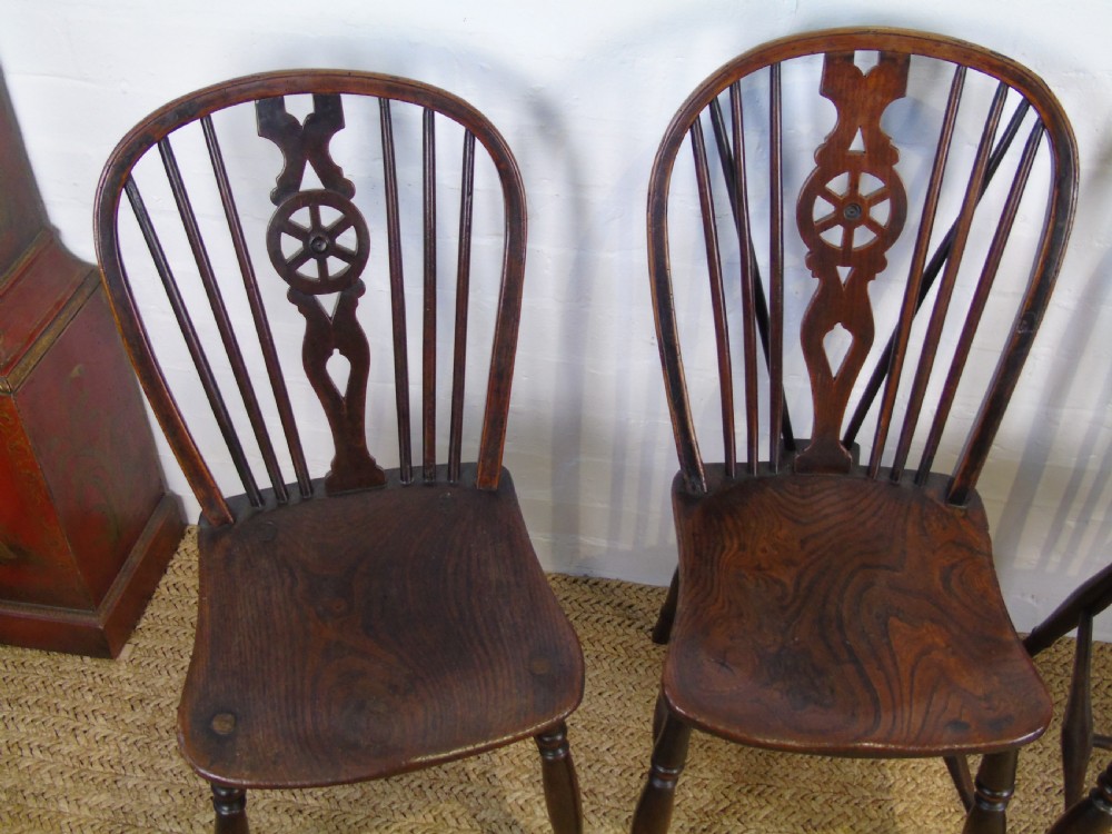 19th Century Harlequin set of 6 wheel back chairs.  View VII