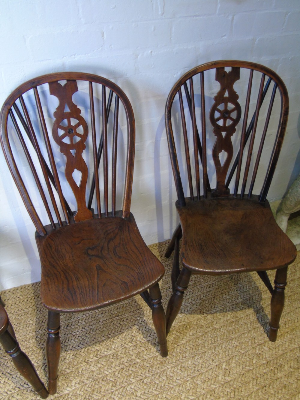 19th Century Harlequin set of 6 wheel back chairs.  View VIII