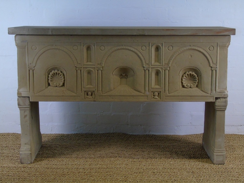 A Fabulous late 19th early 20th Century limestone console table