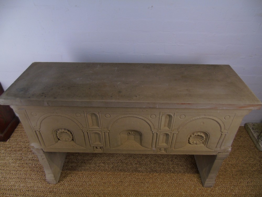 A Fabulous late 19th early 20th Century limestone console table View IX