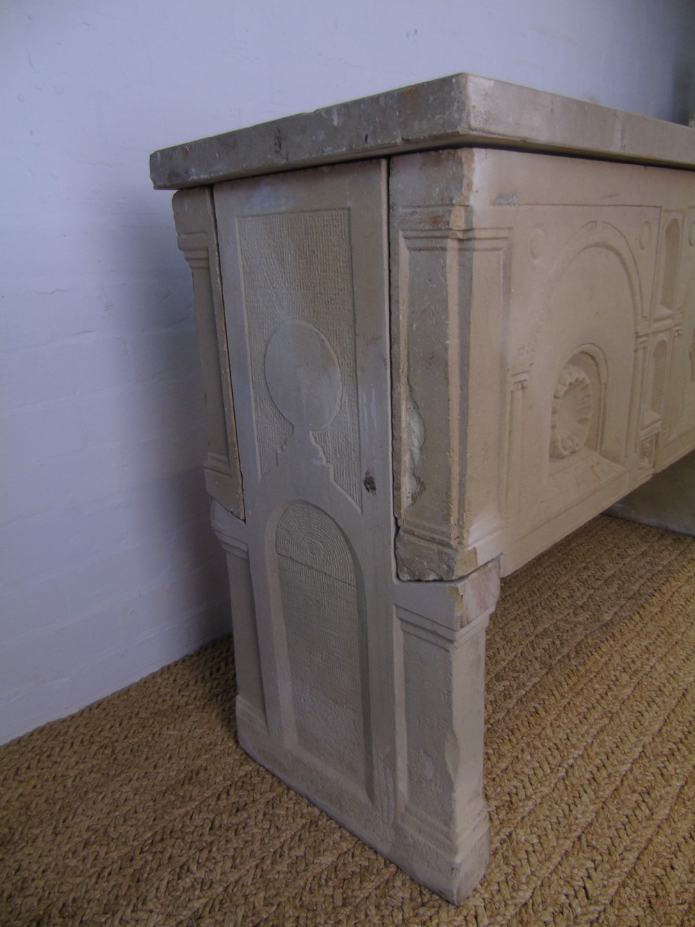 A Fabulous late 19th early 20th Century limestone console table View X