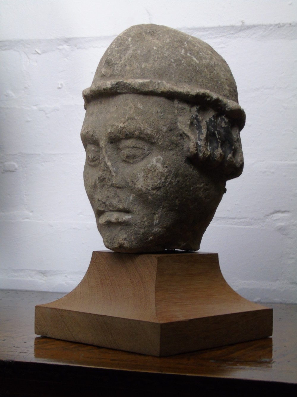 A 13th-14th Century Norman limestone head View II