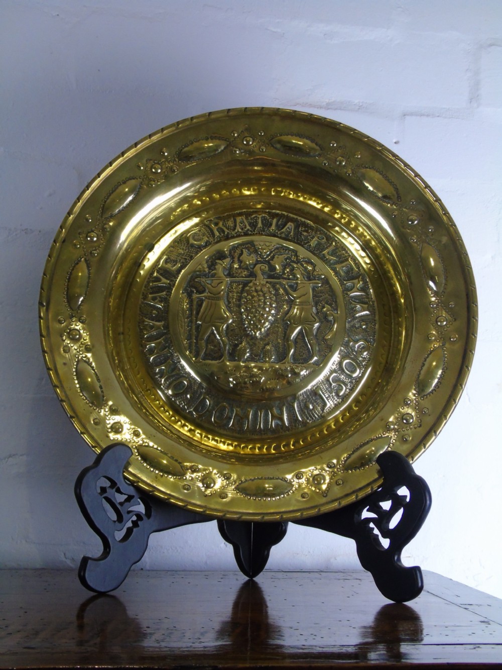 Two 18th-19th Century brass chargers