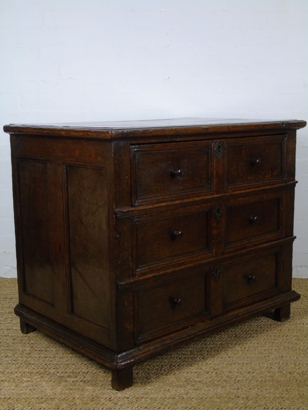 A fine 17th Century Deep chest of drawers View III