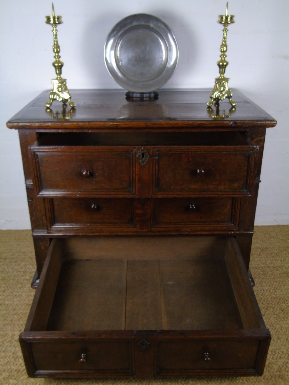 A fine 17th Century Deep chest of drawers View IV