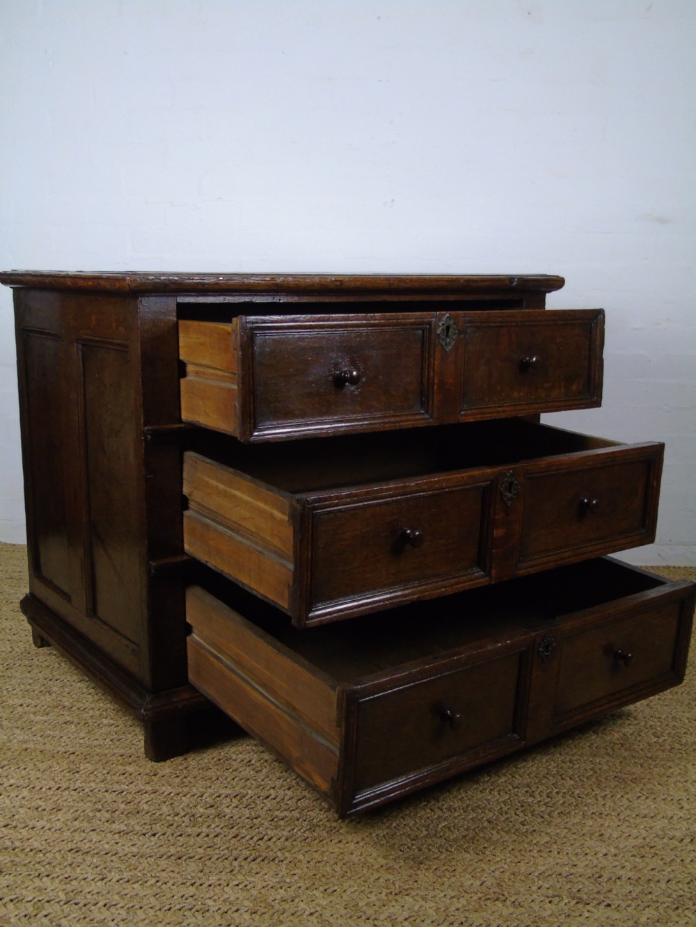 A fine 17th Century Deep chest of drawers View V