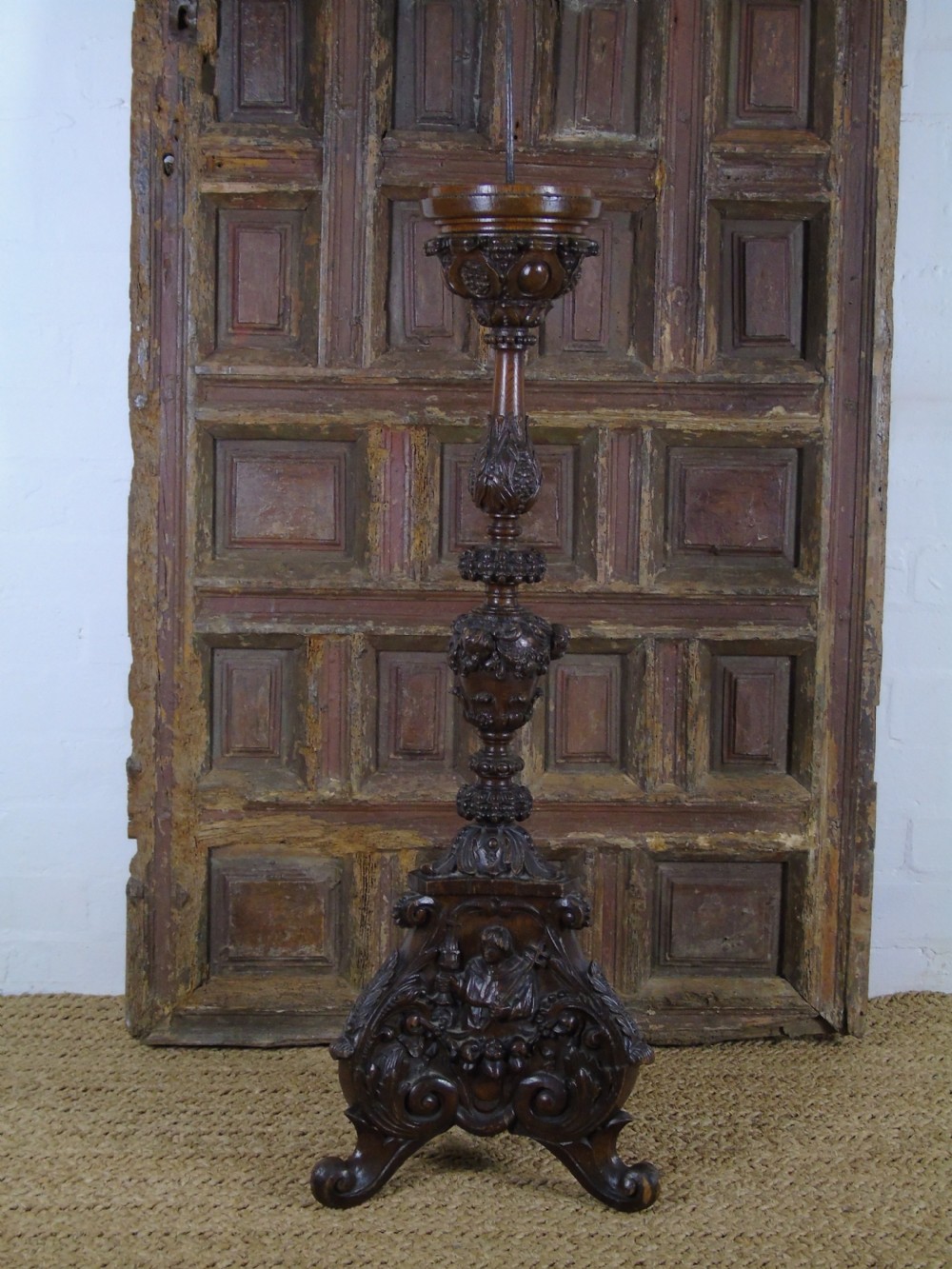 A large heavily carved 19th Century Pricket  View VIII