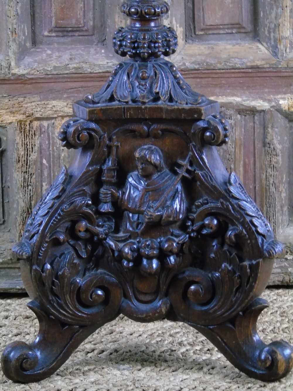 A large heavily carved 19th Century Pricket  View XV