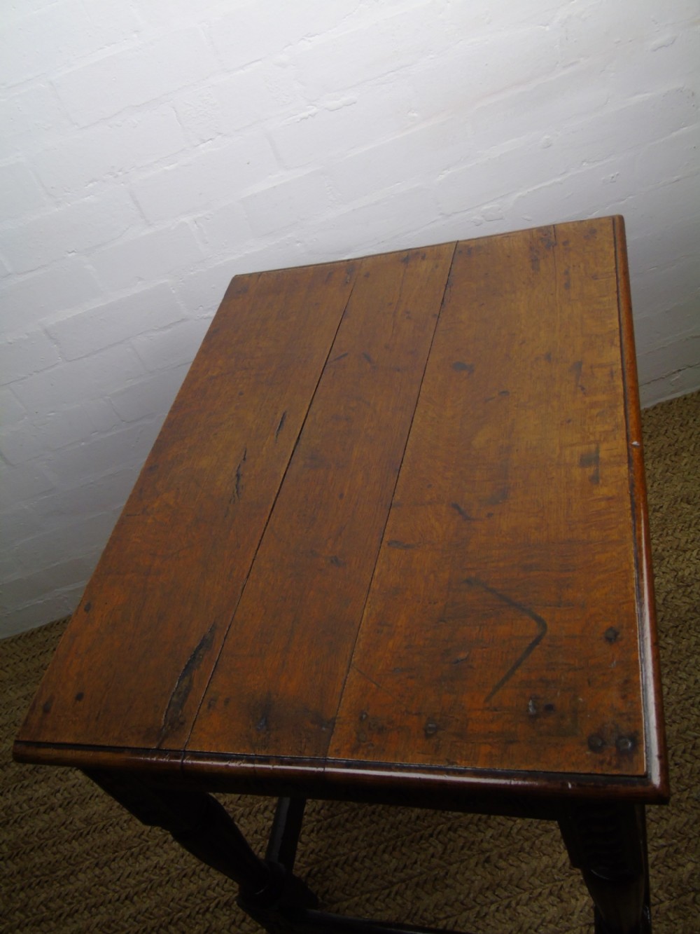 A fabulous 17th century oak side table View XXVI