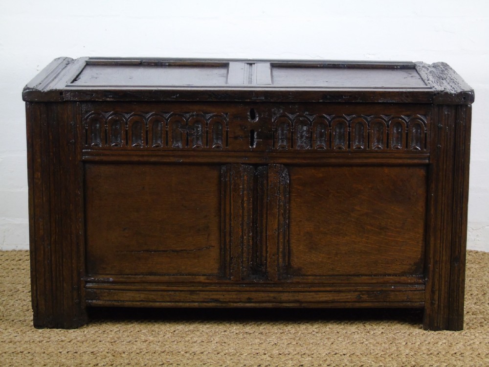 A small 17th Century oak coffer