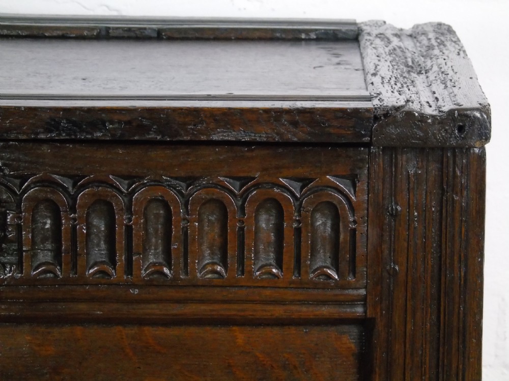 A small 17th Century oak coffer View II