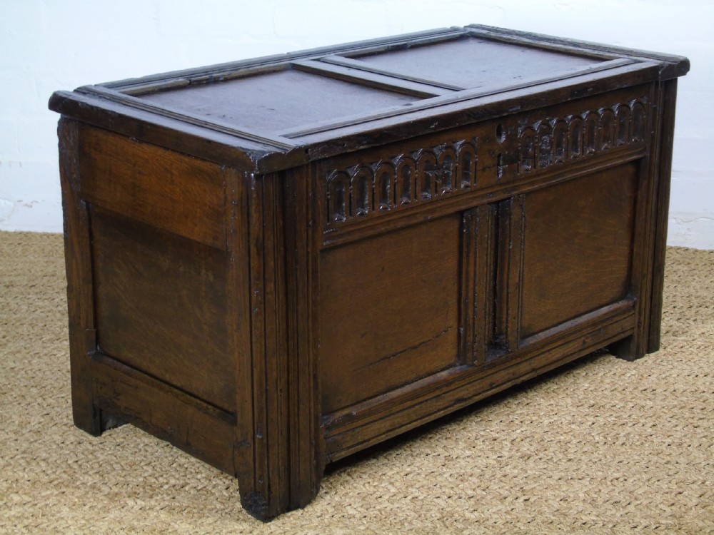 A small 17th Century oak coffer View III
