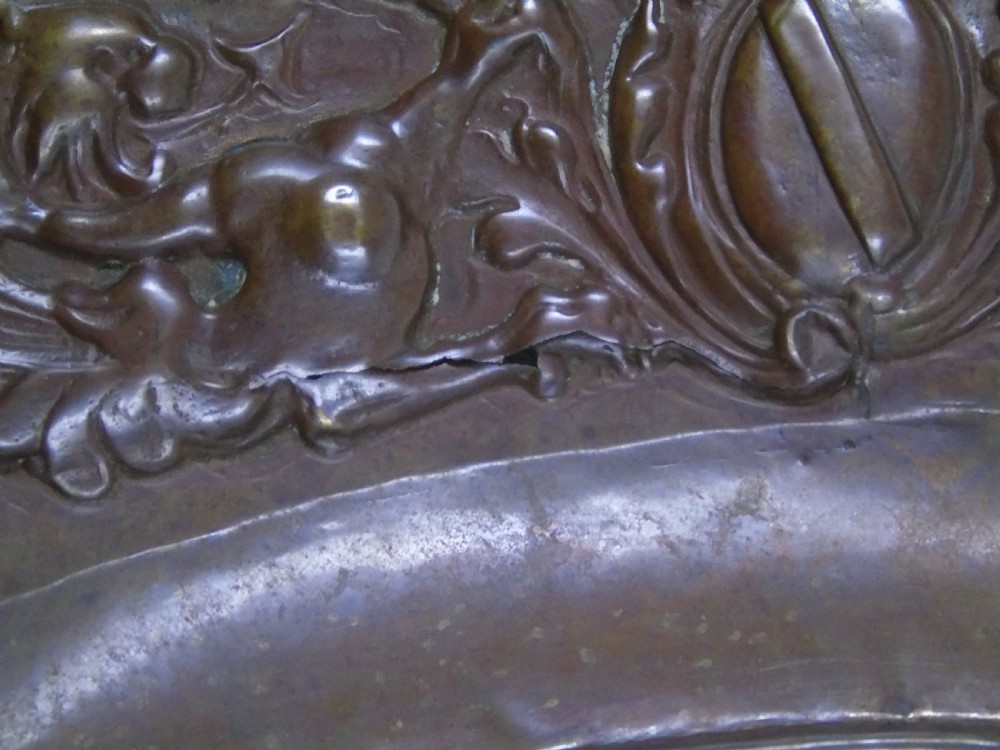 An early 18th Century repousse copper wall hanging platter View XI