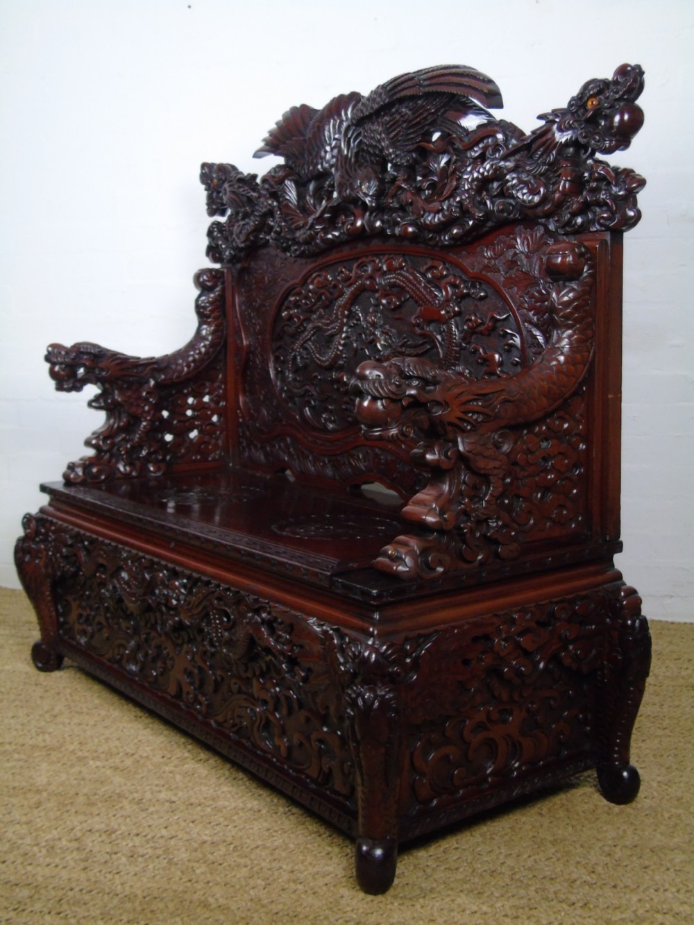 A Superb quality Japanese export box settle  View XIV