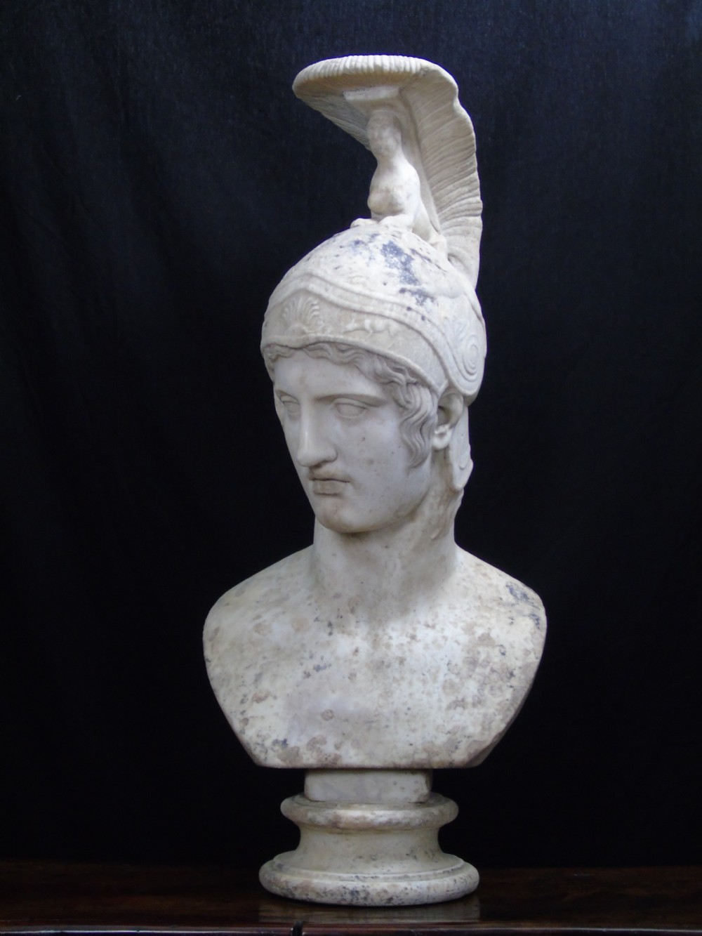 A large 18th century marble Bust of Ares