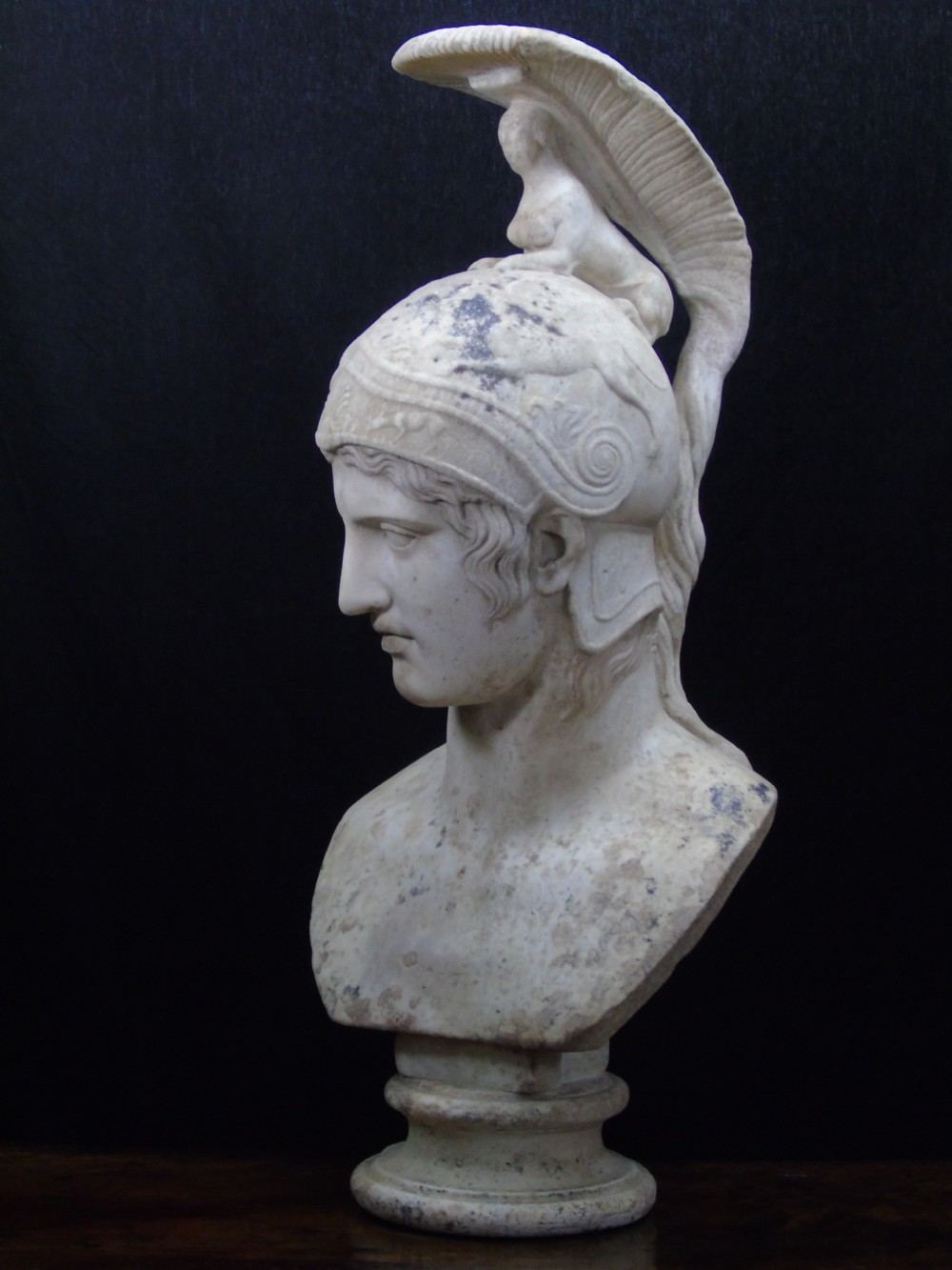 A large 18th century marble Bust of Ares View II