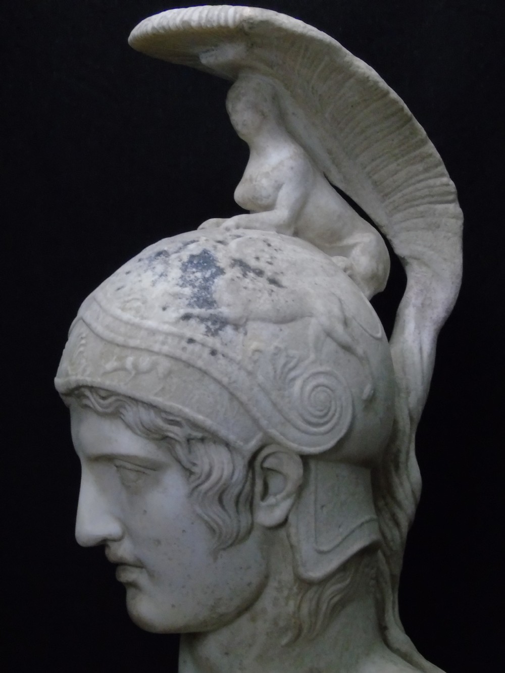 A large 18th century marble Bust of Ares View VIII