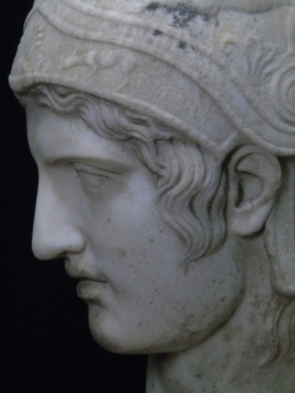 A large 18th century marble Bust of Ares View X