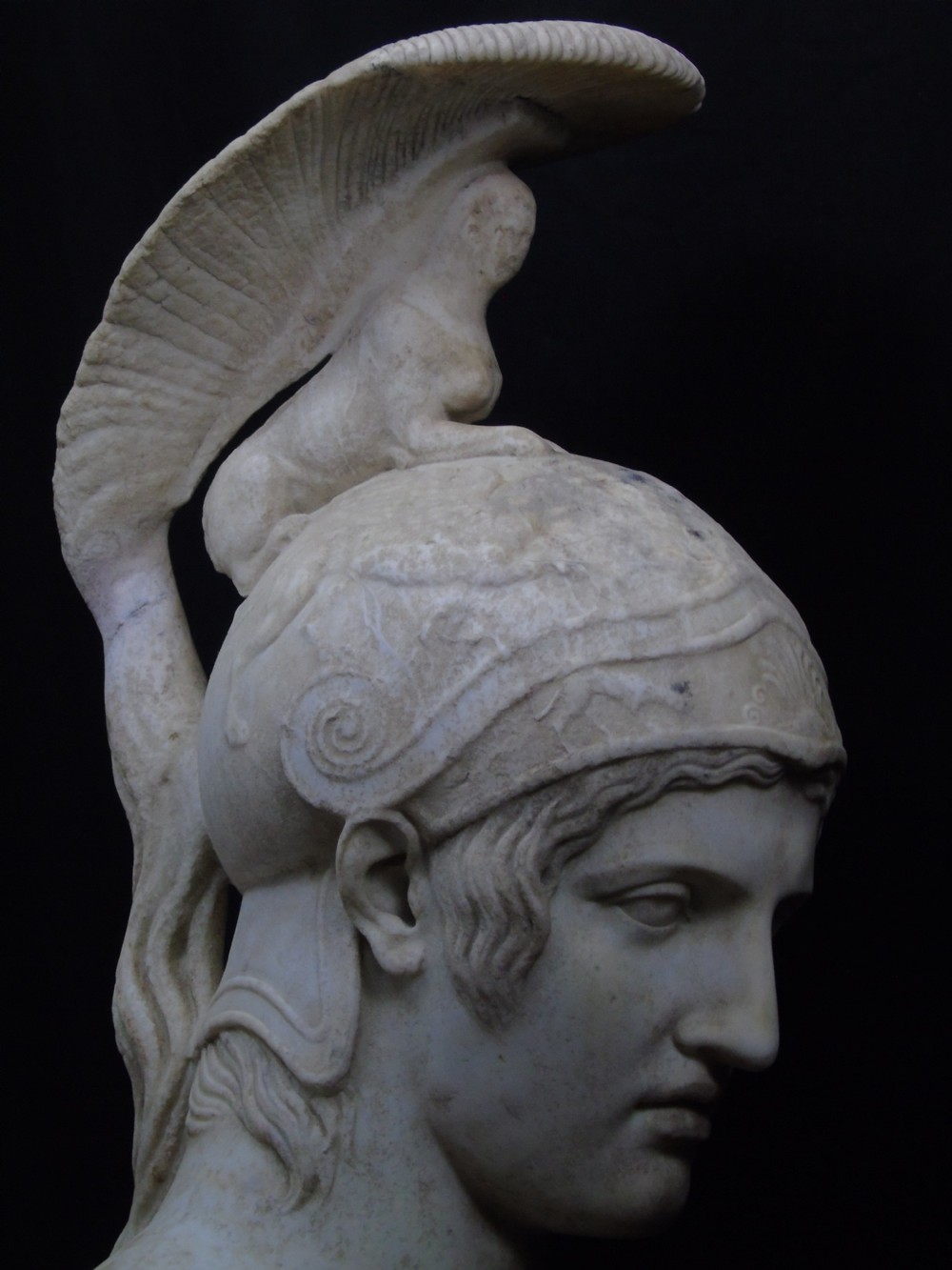A large 18th century marble Bust of Ares View XXIII
