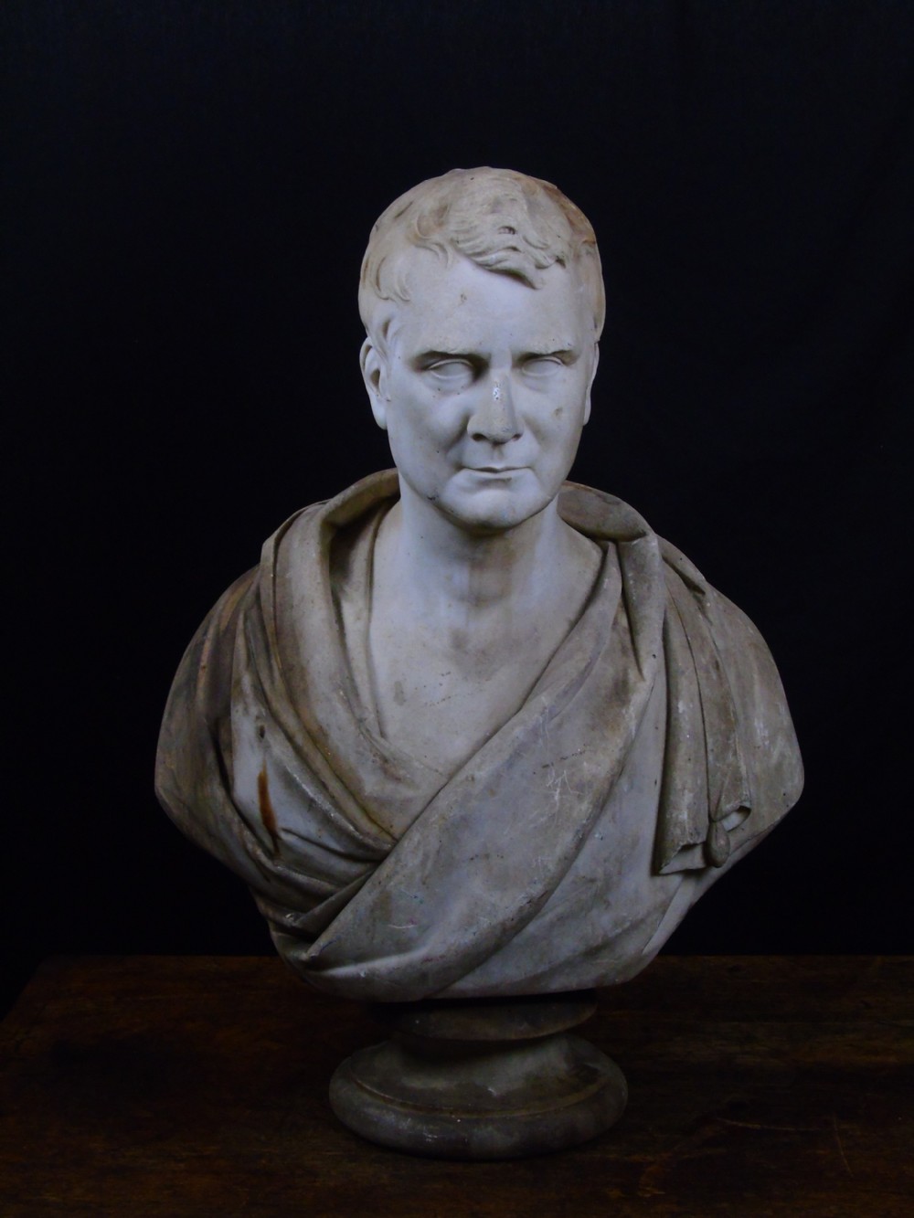 A fine and very large 19thC marble bust 