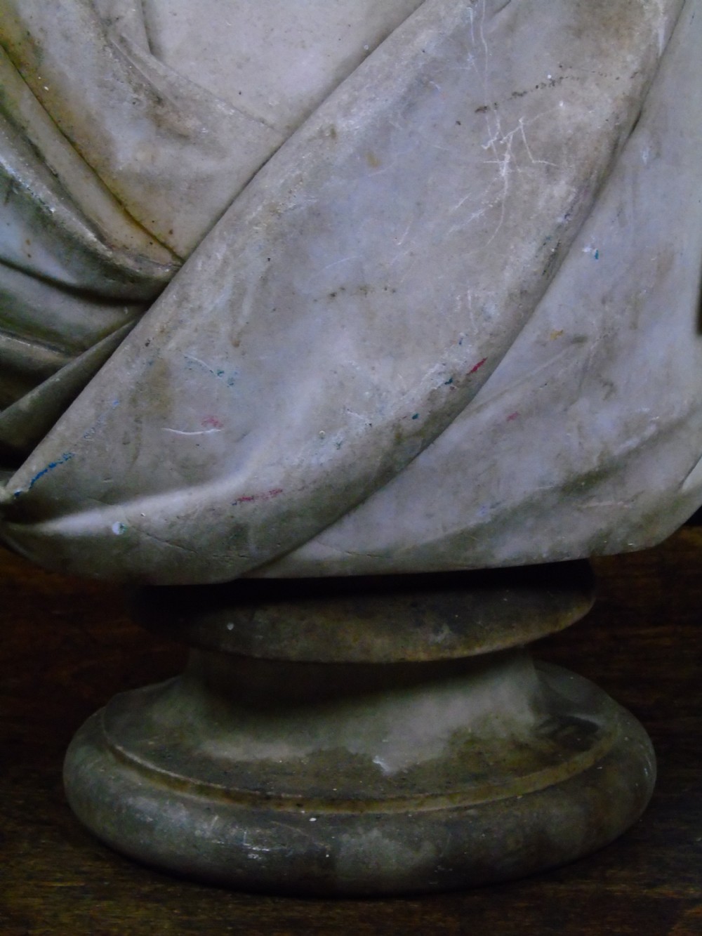 A fine and very large 19thC marble bust  View V