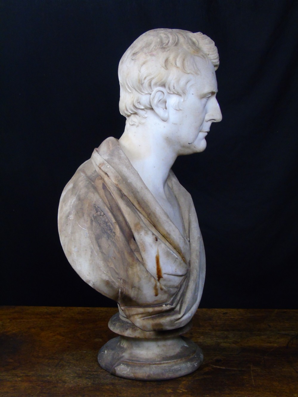 A fine and very large 19thC marble bust  View IX