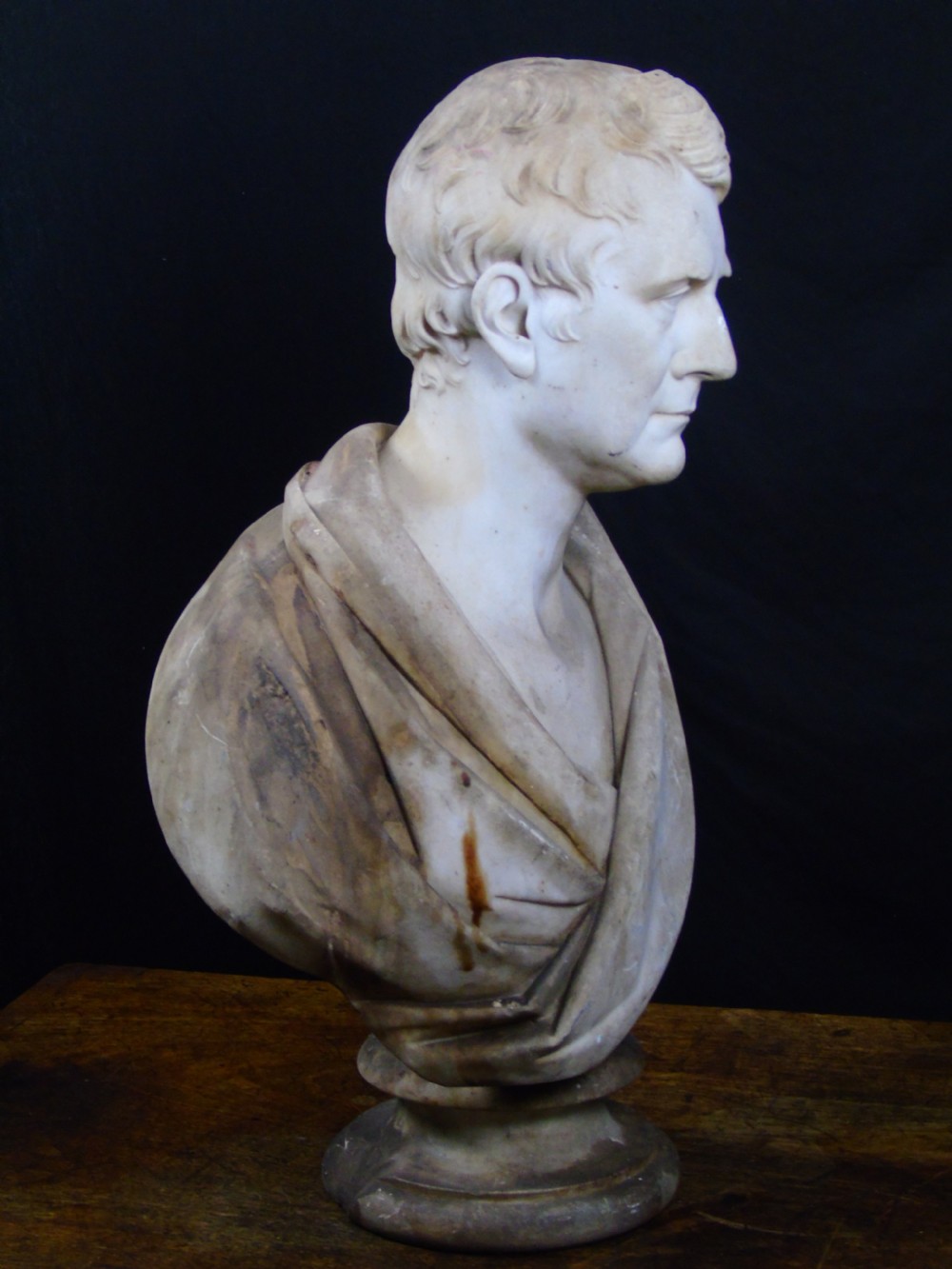 A fine and very large 19thC marble bust  View XII