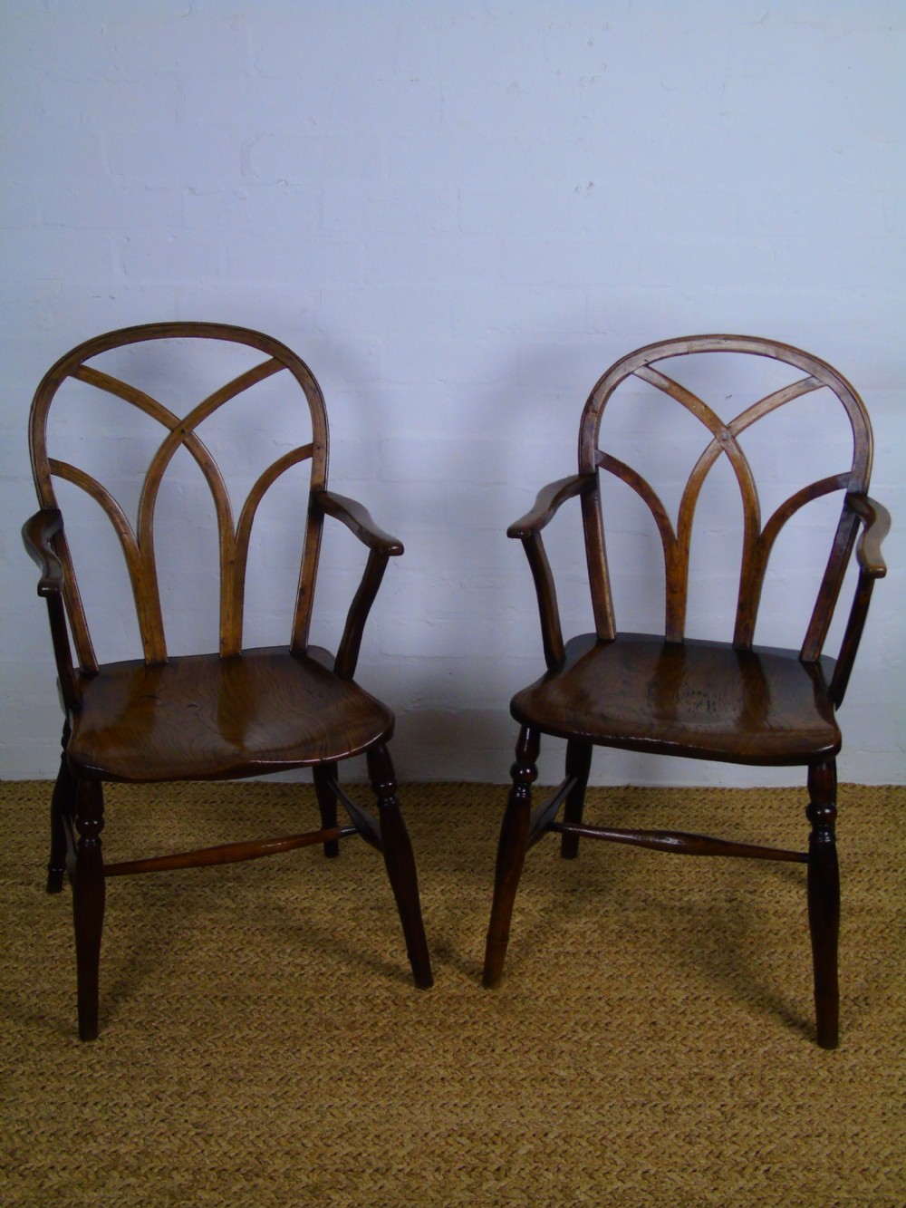 A fine set of six Gothic lace back chairs View III
