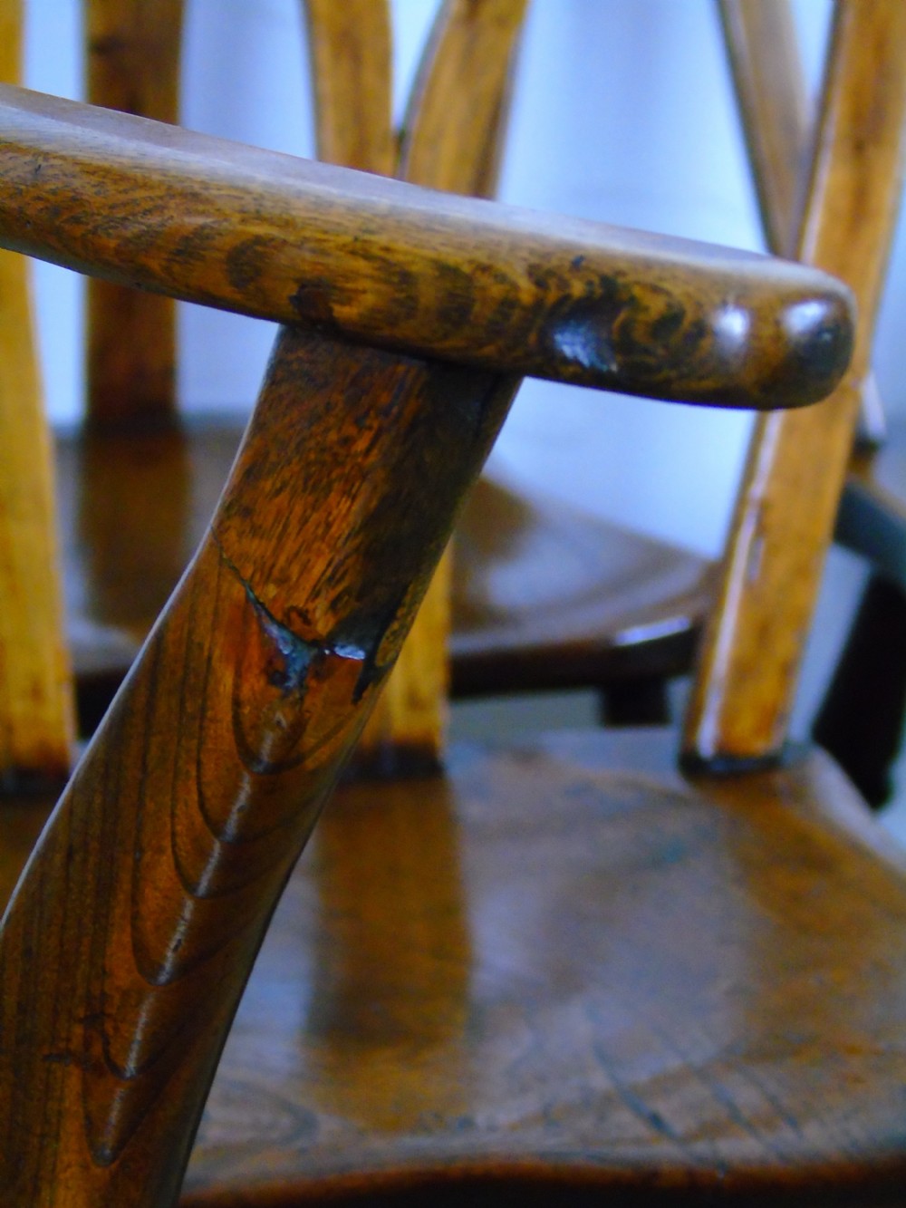 A fine set of six Gothic lace back chairs View X