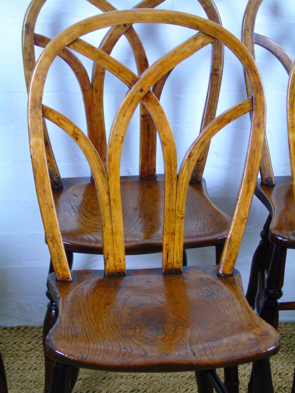 A fine set of six Gothic lace back chairs View XV