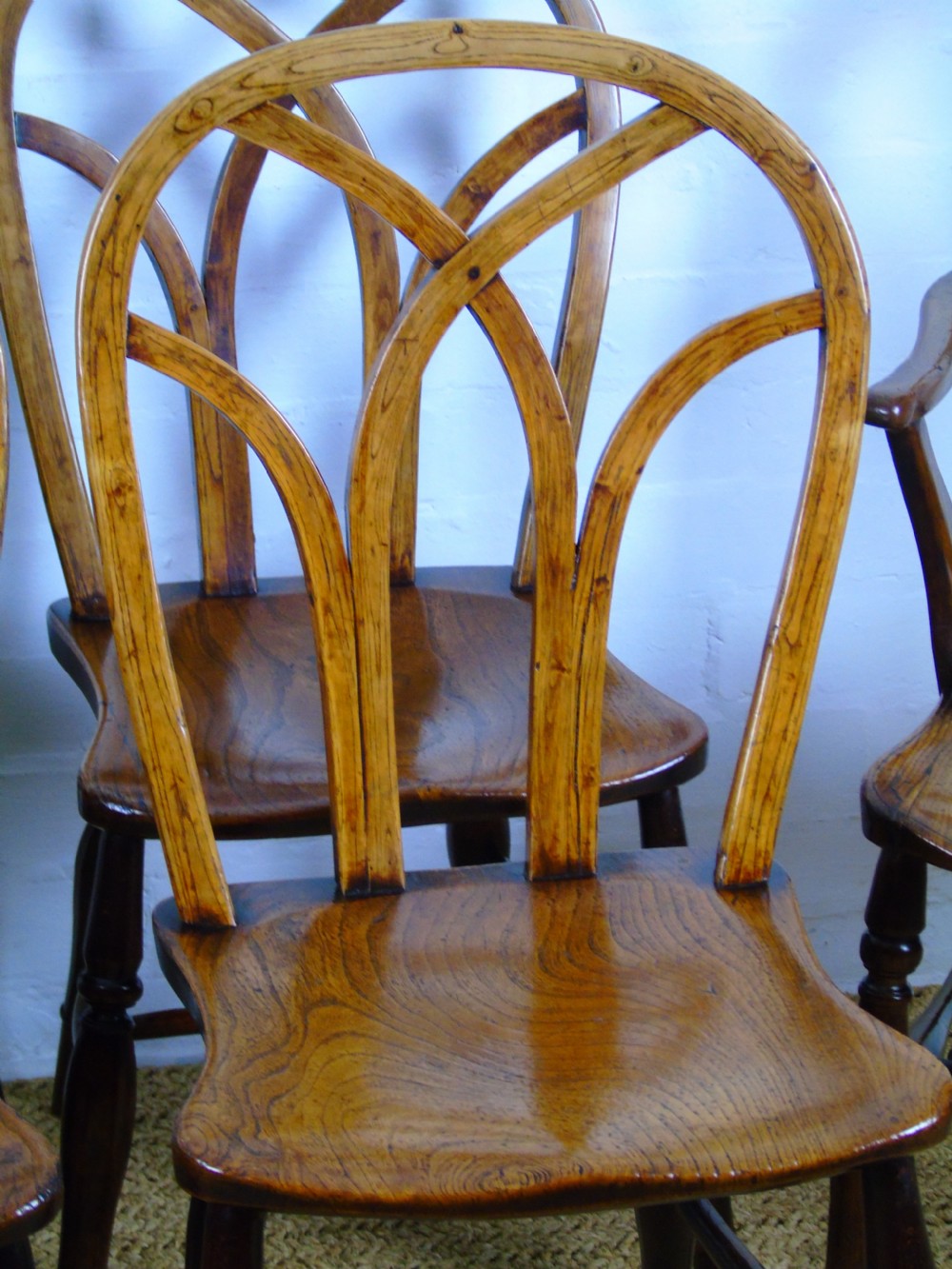 A fine set of six Gothic lace back chairs View XVIII