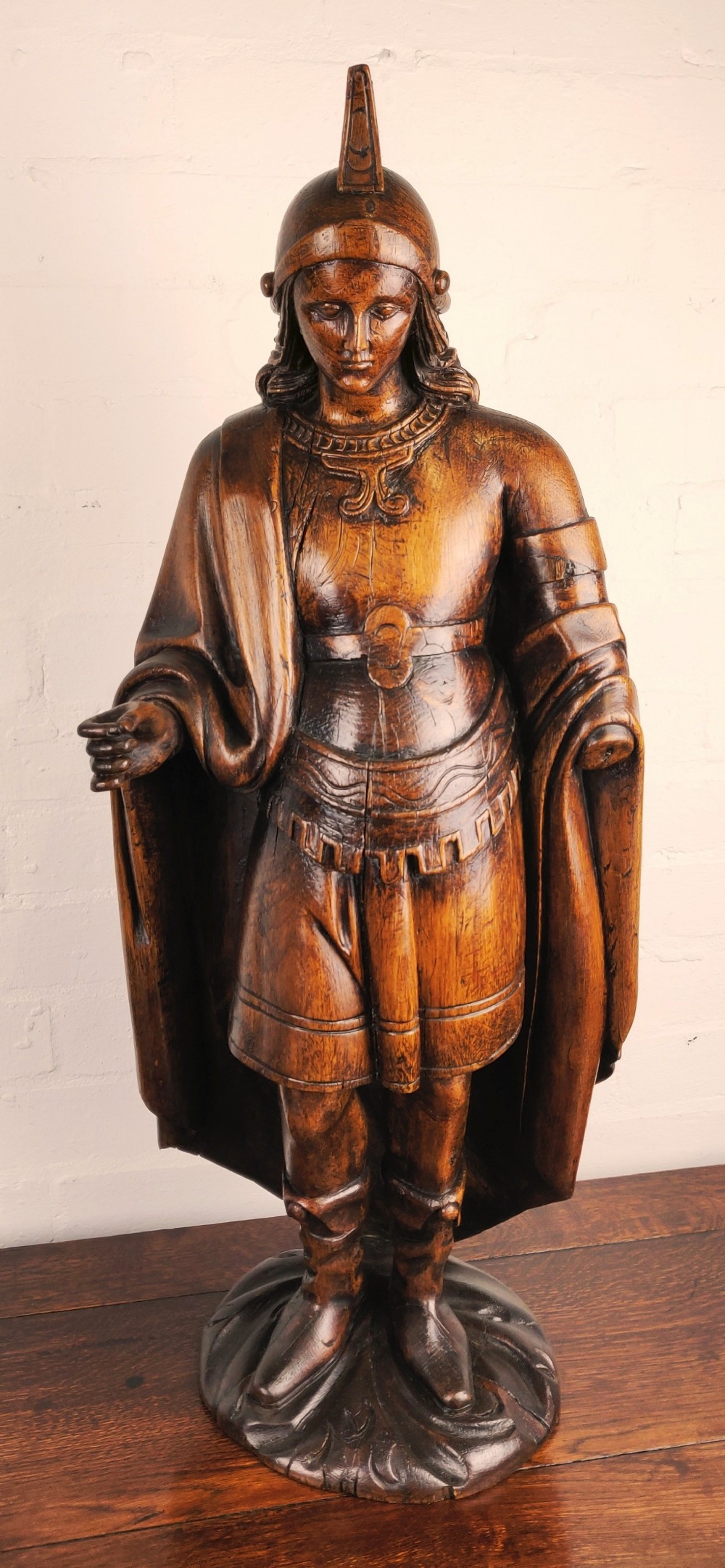 A large 18th century carved saint