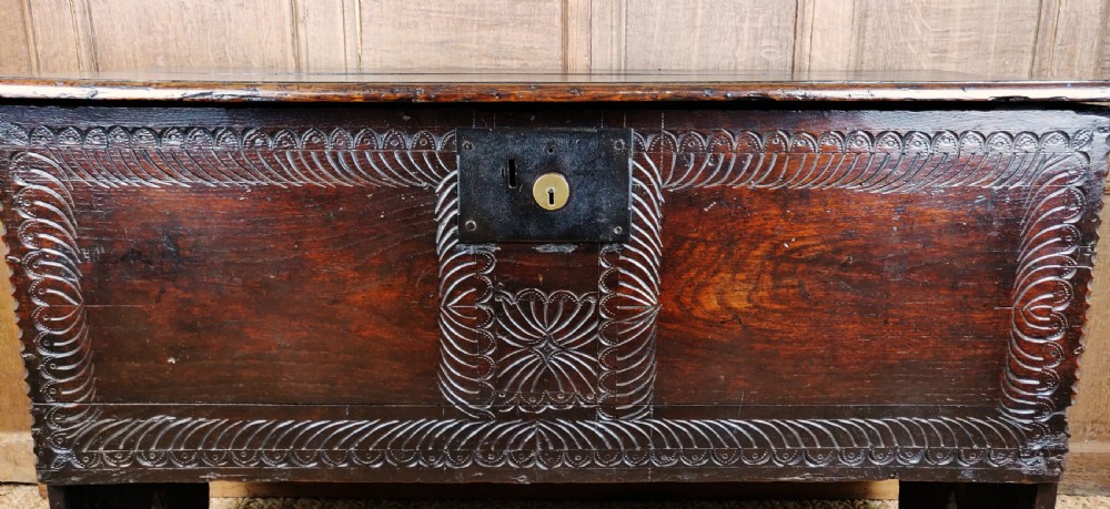 A lovely 17thC plank coffer View VI