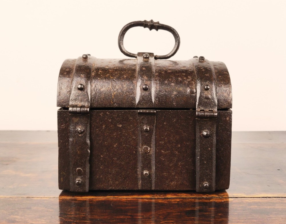 A small 16th century wrought iron dome casket View III