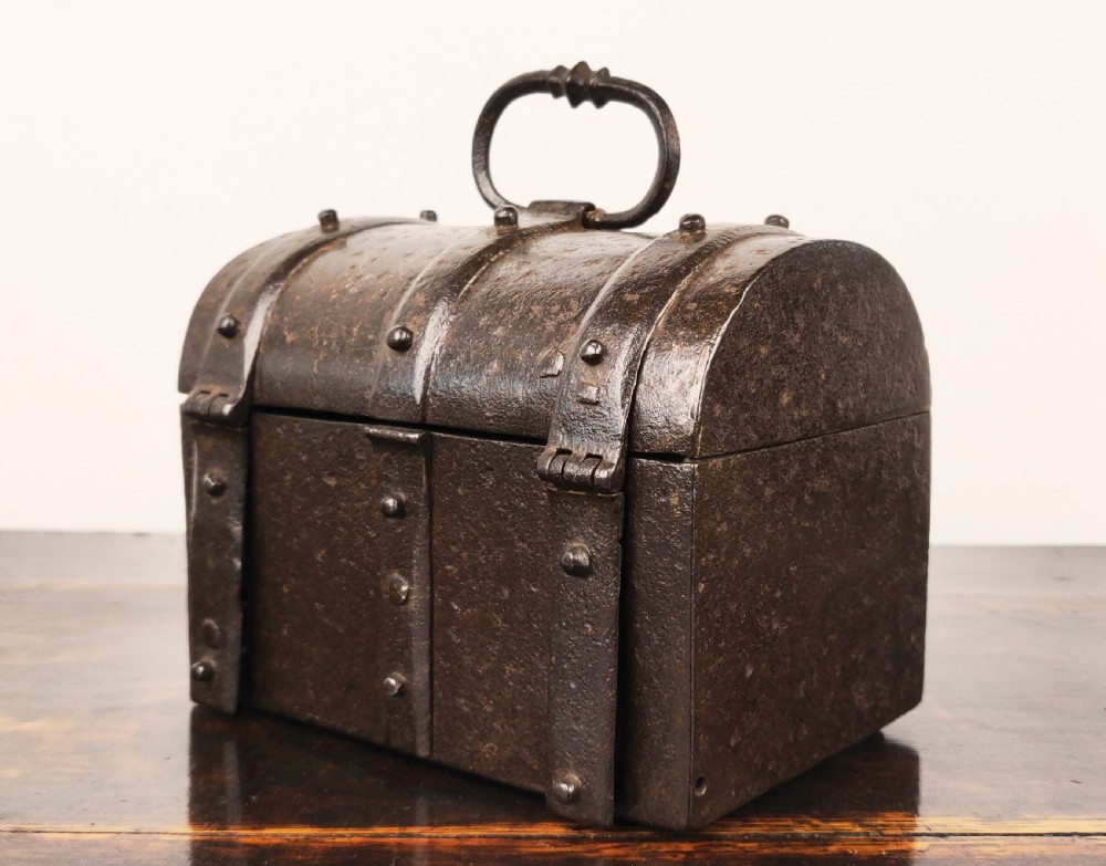 A small 16th century wrought iron dome casket View IV