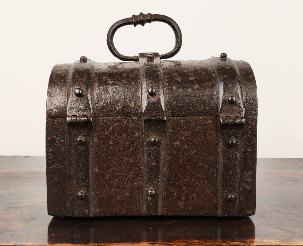 A small 16th century wrought iron dome casket View V