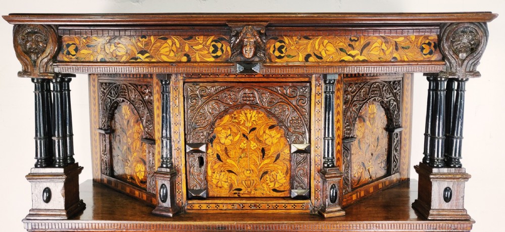 A Fabulous 17thC English marquetry Credence cupboard View IV