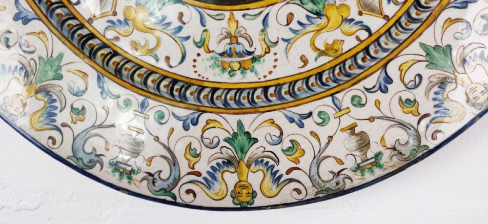 A large decorative 18th century Majolica charger View III