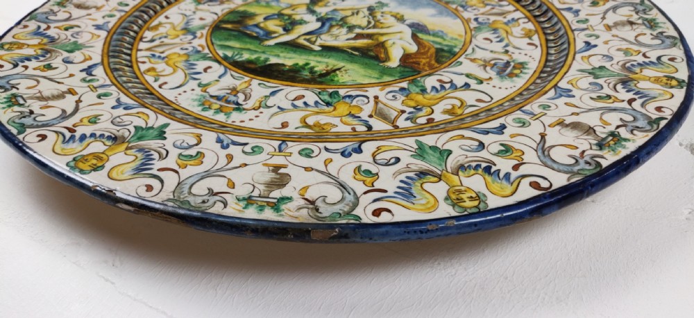 A large decorative 18th century Majolica charger View VIII