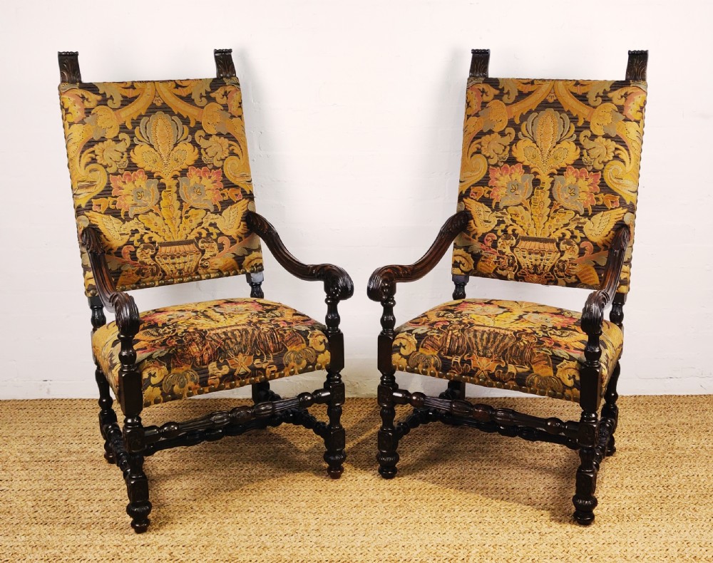 A lovely pair of 19th century Walnut armchairs