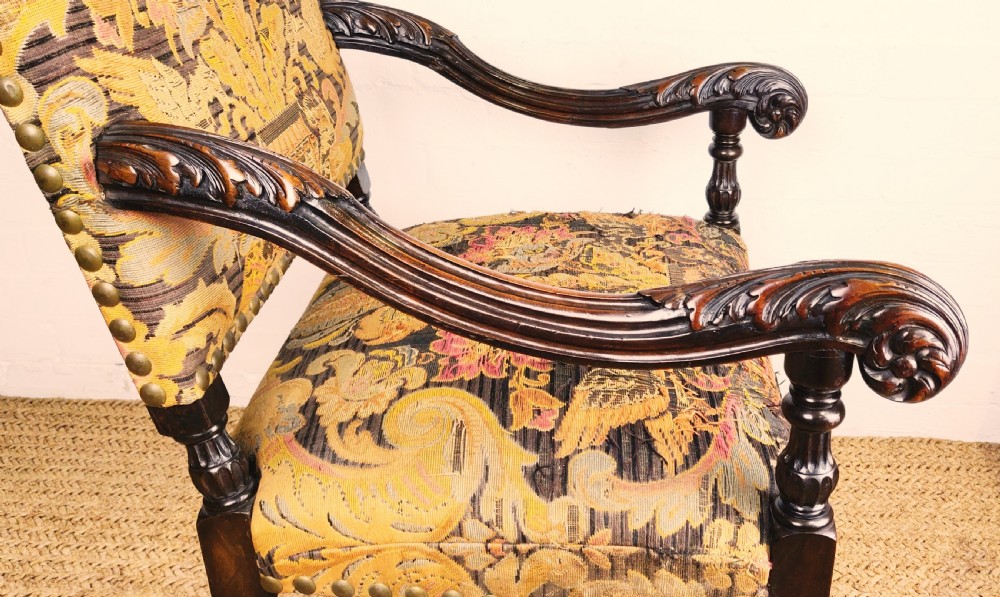 A lovely pair of 19th century Walnut armchairs View III