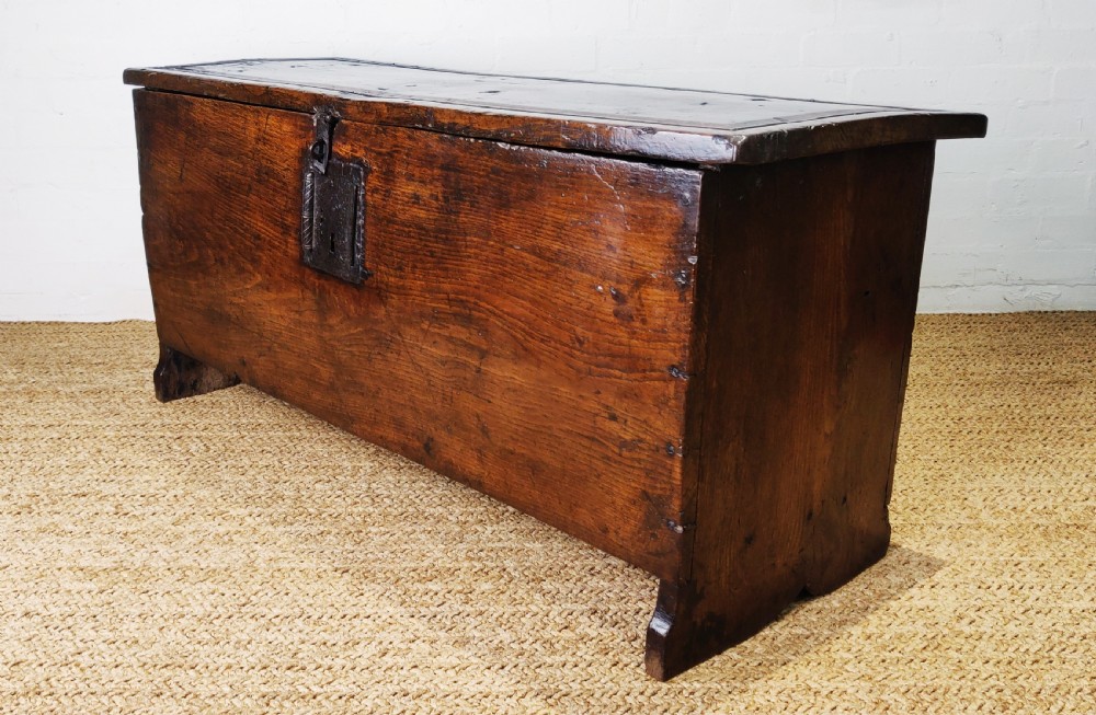 A rare 16th century English plank coffer View VIII