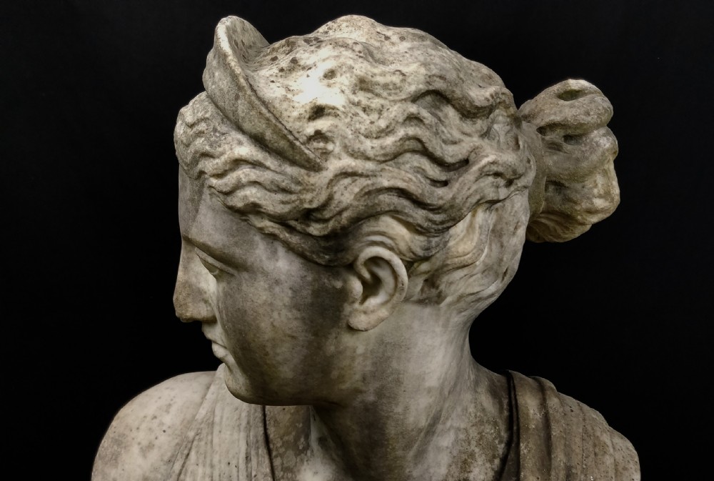 A magnificent marble bust of Diana the Huntress.  View XVII