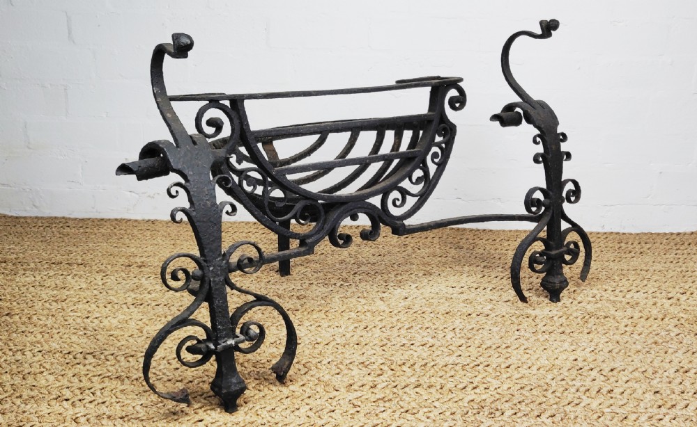 A 17th century wrought iron fire basket. View II