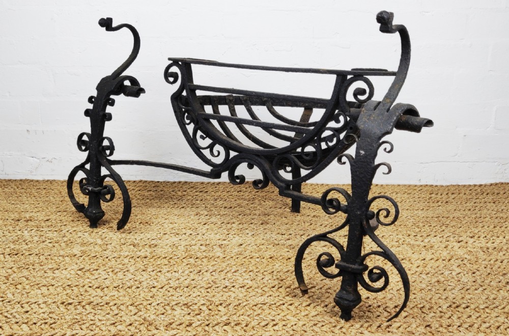 A 17th century wrought iron fire basket. View III