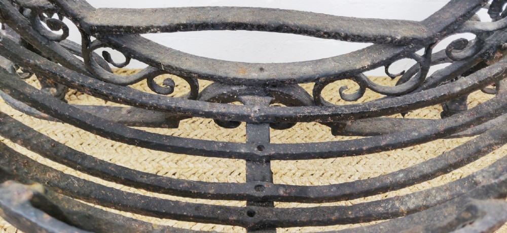 A 17th century wrought iron fire basket. View V