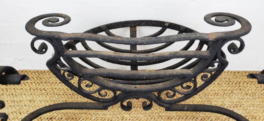 A 17th century wrought iron fire basket. View IX