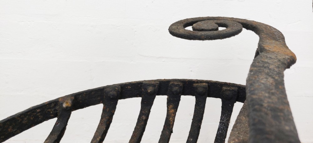 A 17th century wrought iron fire basket. View X