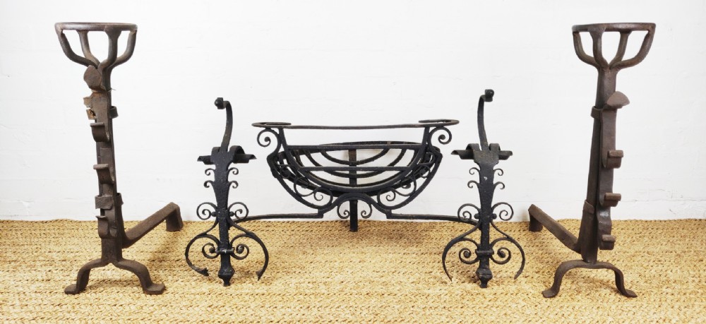A 17th century wrought iron fire basket. View XIII