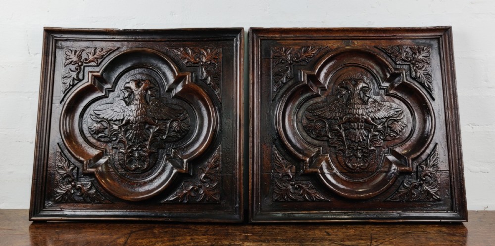 A pair of 17th century Carved panels
